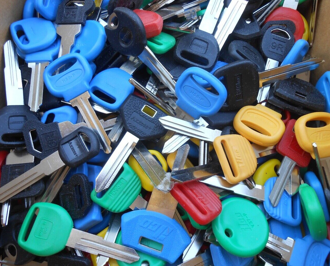 (50) Misc CARS  Key BLANKS   colored head  MOSTLY OLD and VINTAGE