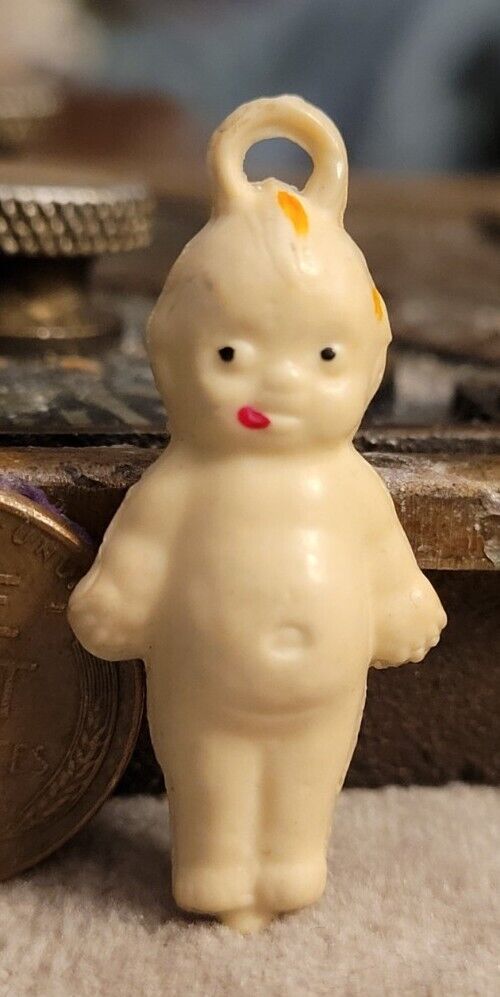 Vintage Celluloid PUFFY KEWPIE BABY gumball charm prize jewelry 