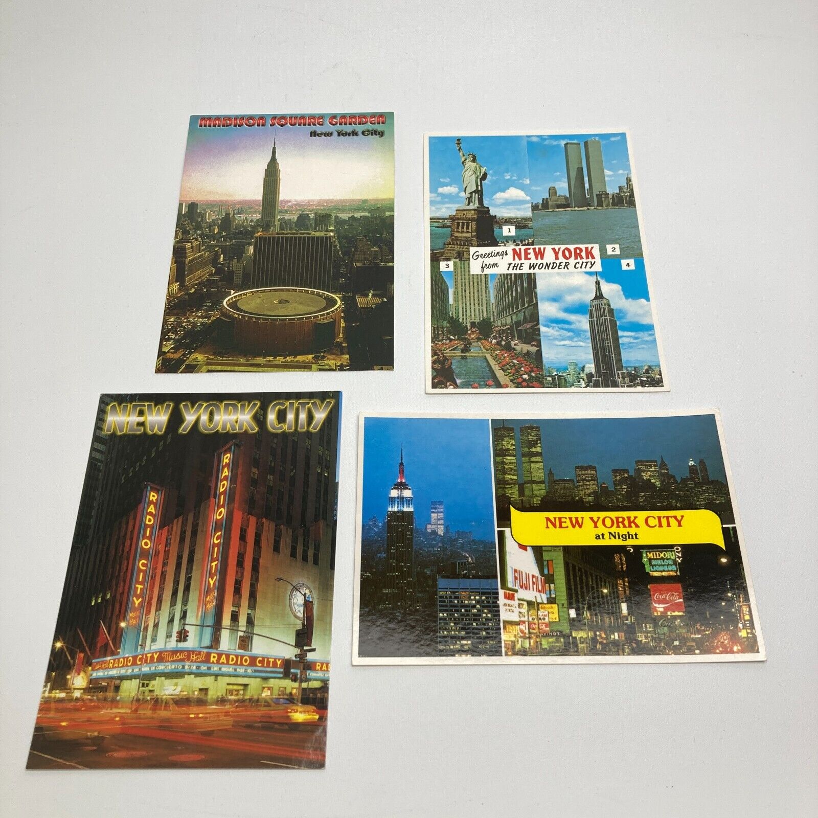 Lot of 4 VINTAGE NEW YORK CITY SOUVENIR POSTCARDS Mid-century