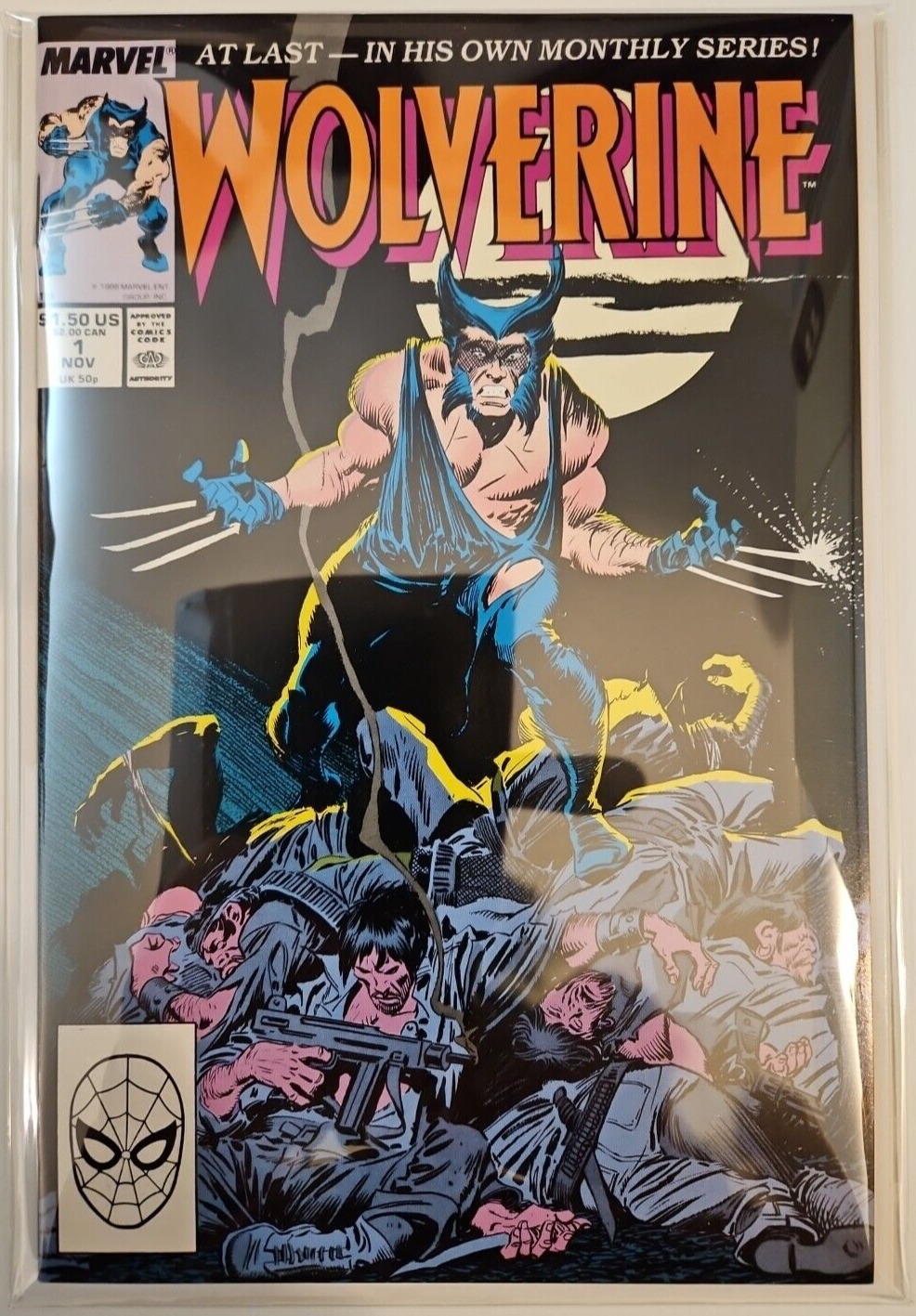 WOLVERINE #1 1ST APPEARANCE WOLVERINE AS PATCH KEY RARE HIGH GRADE 1988 MARVEL