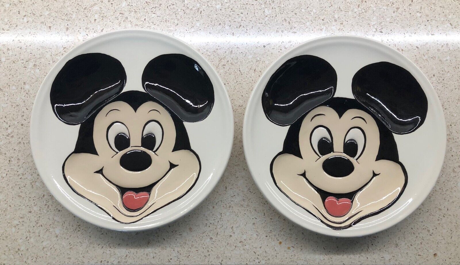 Rare Vintage Set of Mickey Mouse Ceramic Plates (Disney)