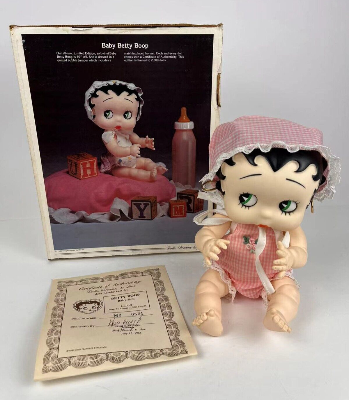 Rare 1985 Baby Betty Boop #0551 of 2,500 Limited Edition 1, Doll w/ COA & Box