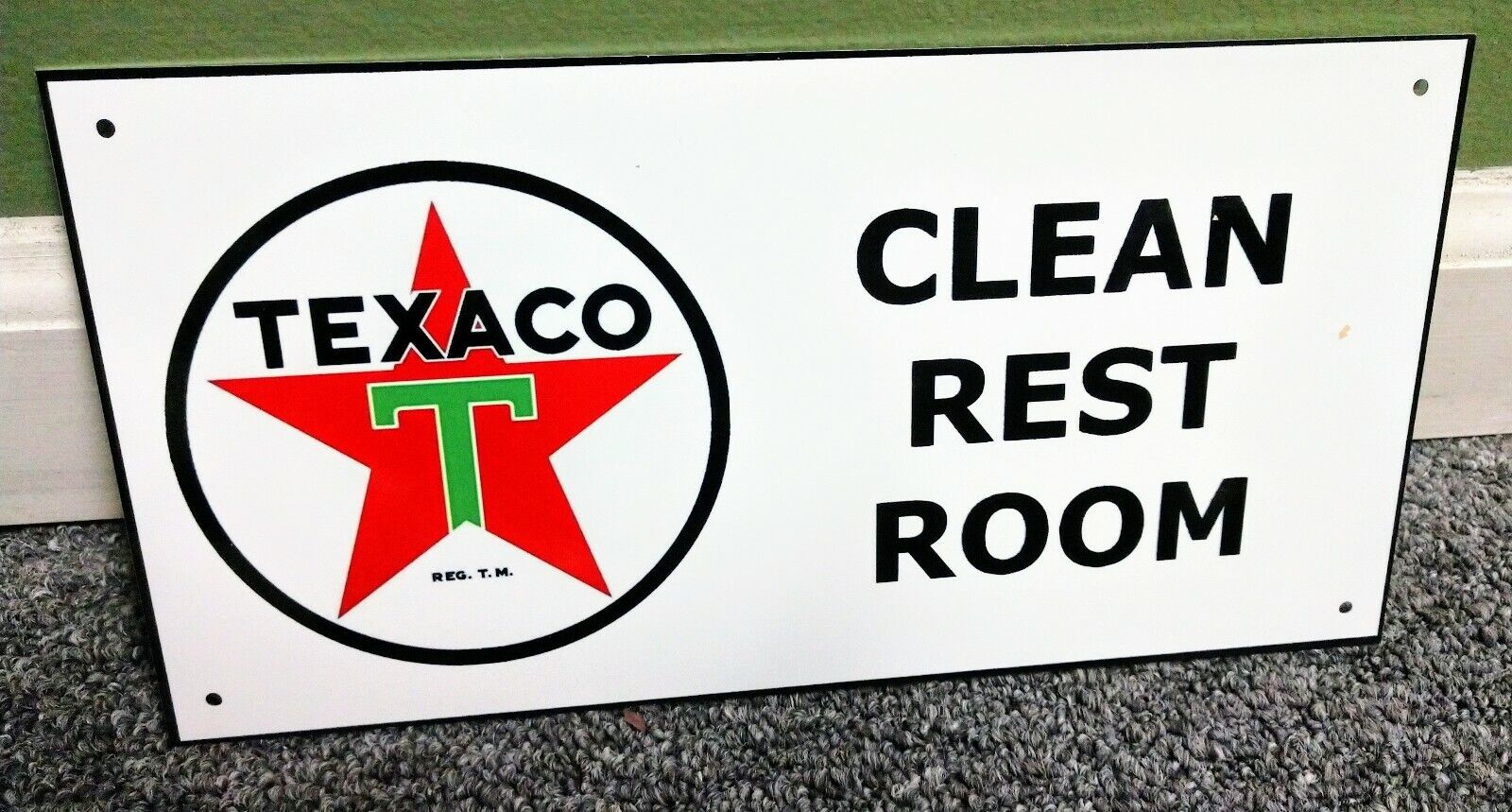 Texaco Clean Rest Room Gas Oil gasoline Sign...FREE shipping on 10 signs