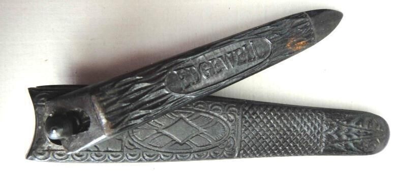 vintage EDGEWELL NAIL CLIPPERS embossed ORNATE