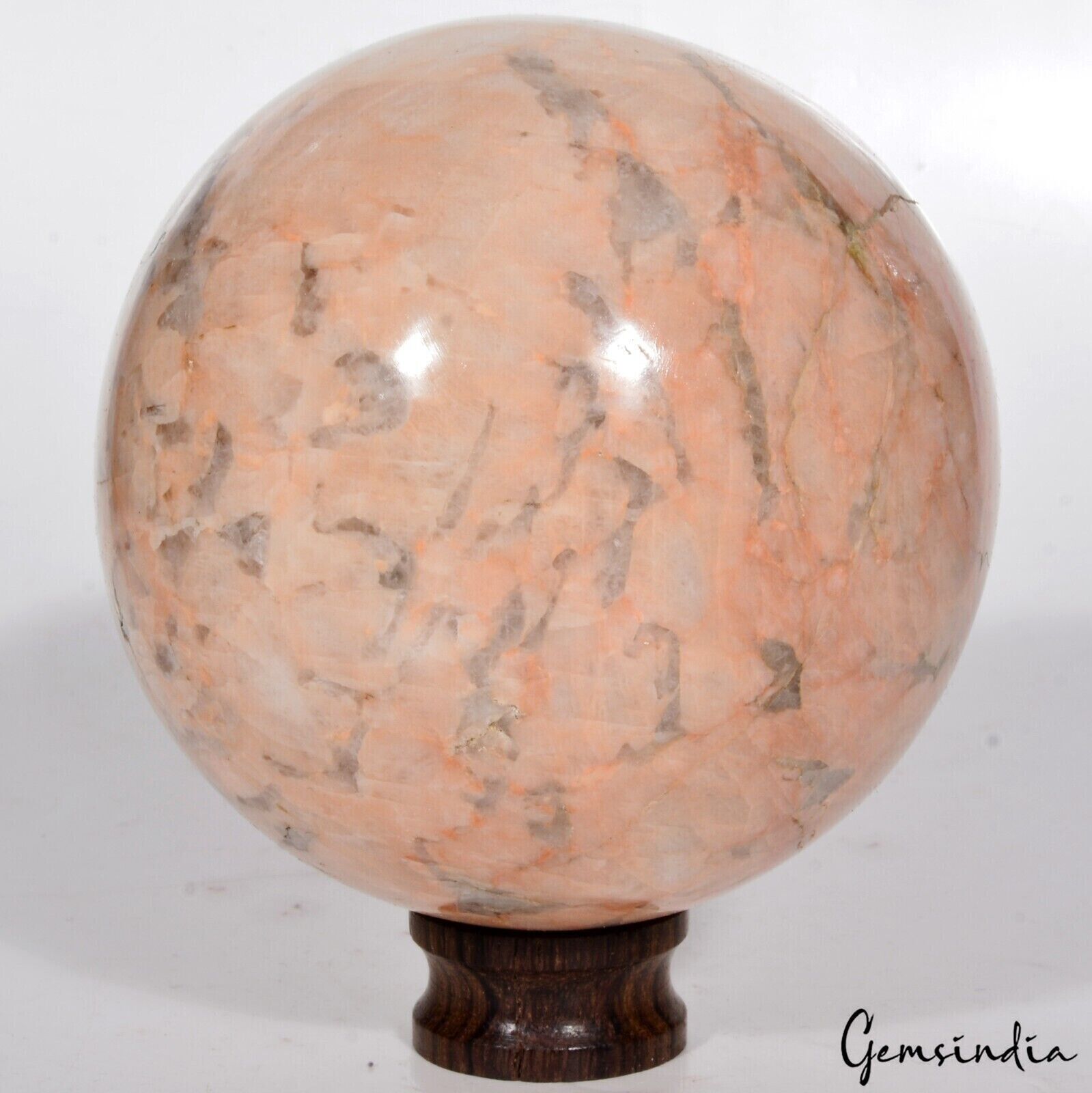 4340Ct Natural Peach Moonstone Huge Gem Sphere Healing Crystal Mineral Ball 3.4\