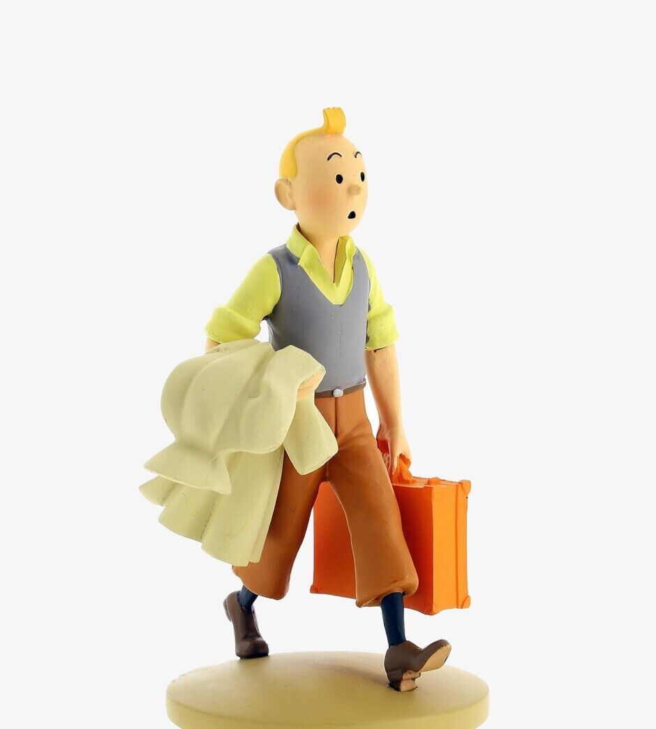 HERGE TINTIN Tintin On The Way Resin Standing Figure Figurine 12cm Authentic