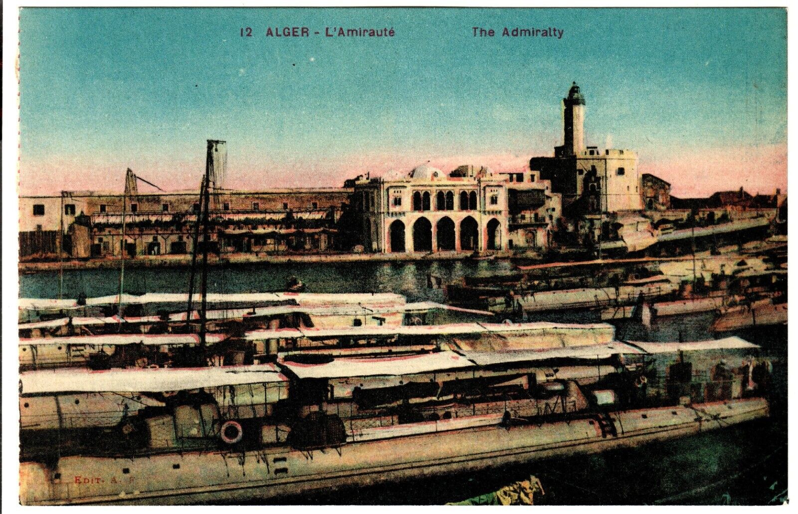 Postcard Vtg 1900\'s Algeria 12 Alger Algers The Admiralty L\'Amiraute