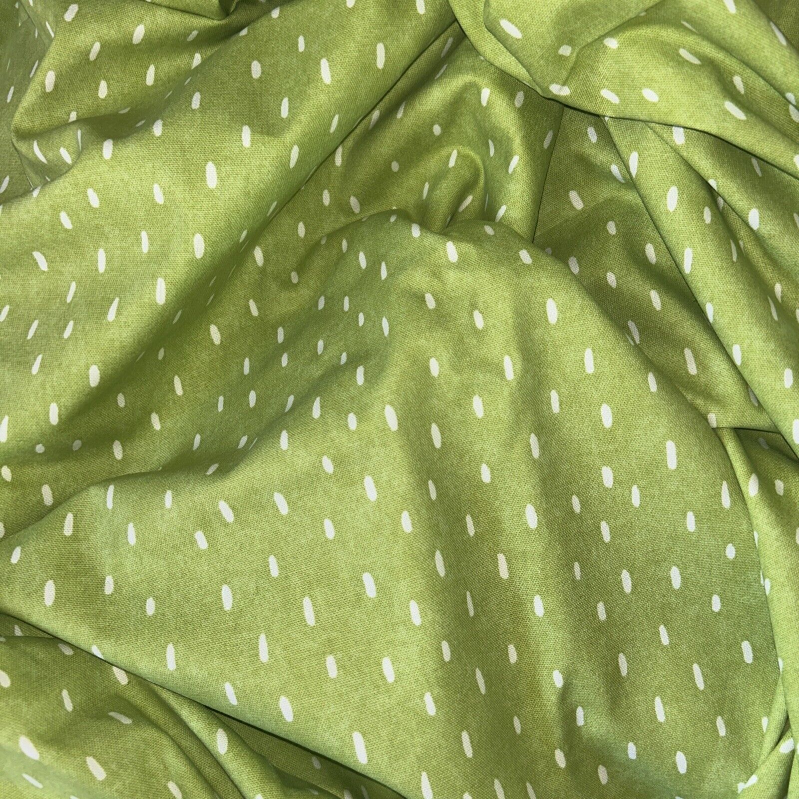 6 yards x 54 inches Lime Green   Polka Dot Drapery Fabric 100% cotton unused