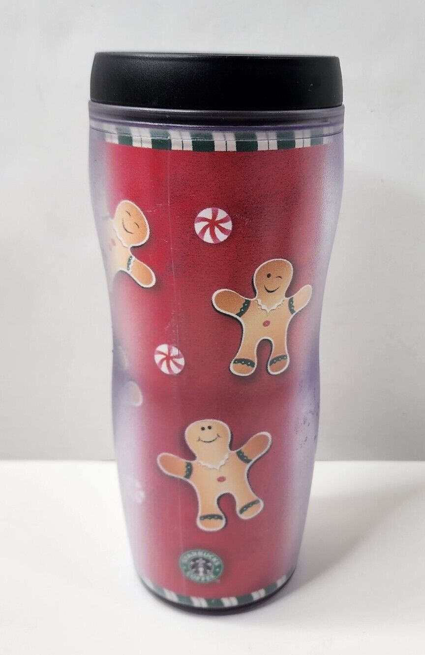 2001 Starbucks Barista 16oz Travel Mug -  Gingerbread/Christmas - Read Desc. 