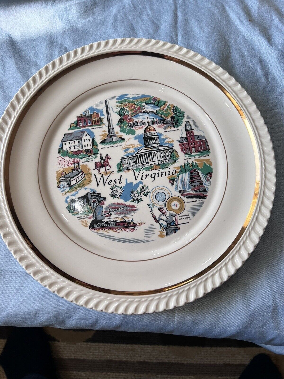 Vintage West Virgina Souvenir Plate