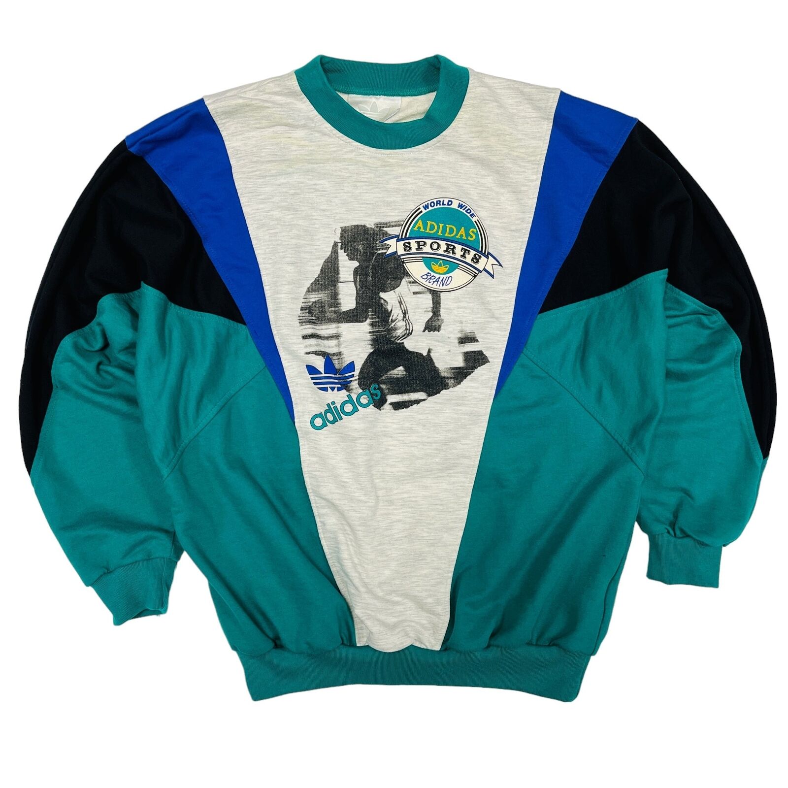 Vintage  RARE 80\'s Adidas World Wide Sports Sweatshirt - Large