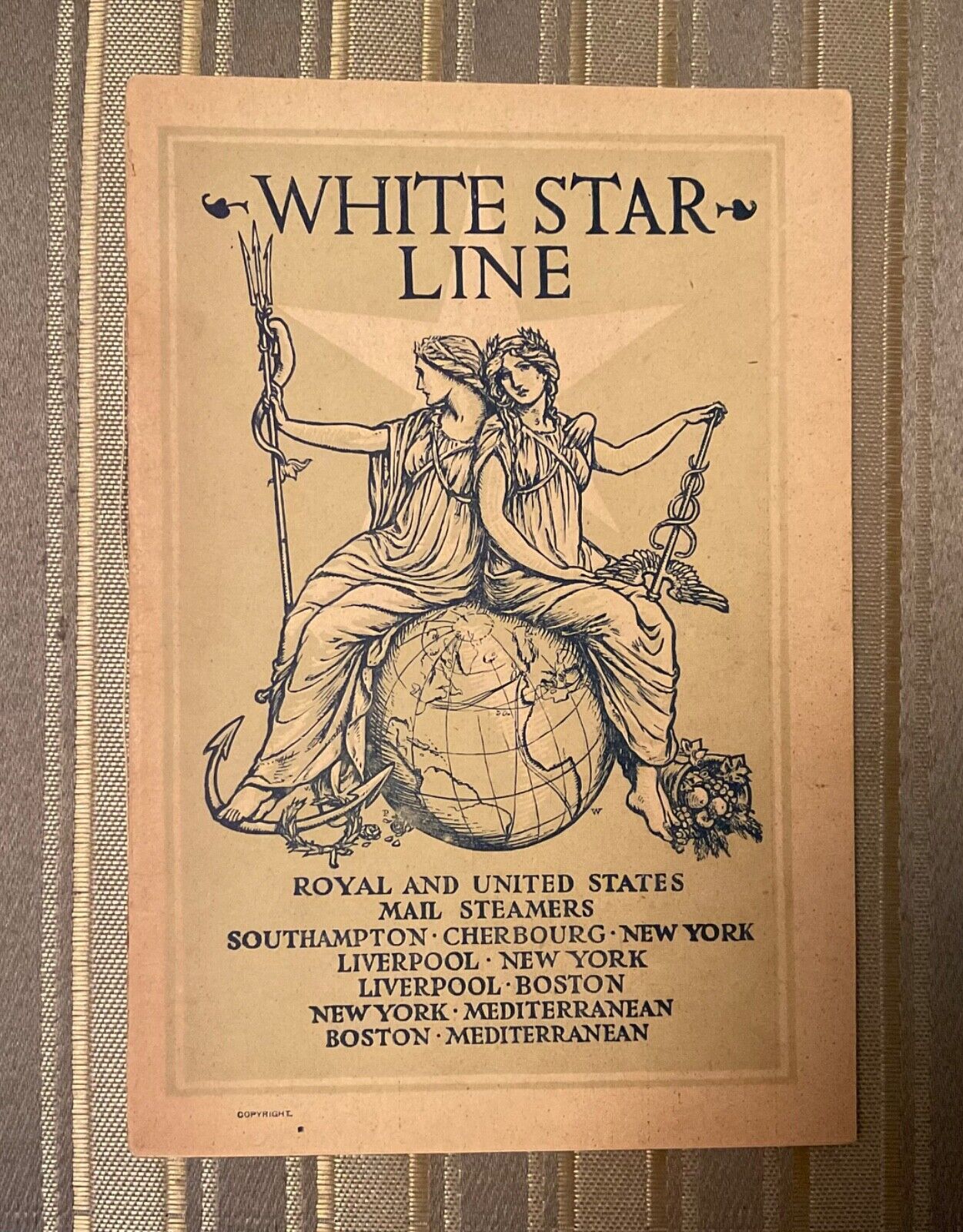 WHITE STAR LINE CYMRIC 1908 PASSENGER LIST EARLY REF OLYMPIC TITANIC “BUILDING”