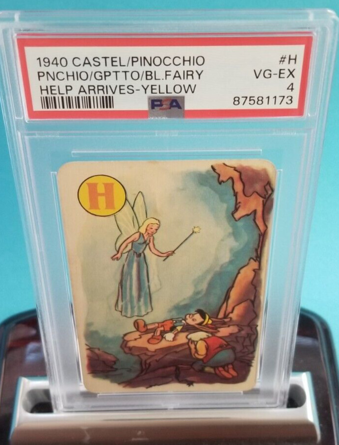 💥 1940 PINOCCHIO PSA Rc Card Yellow #h Blue Fairy Escape Castell Bros DISNEY 💥