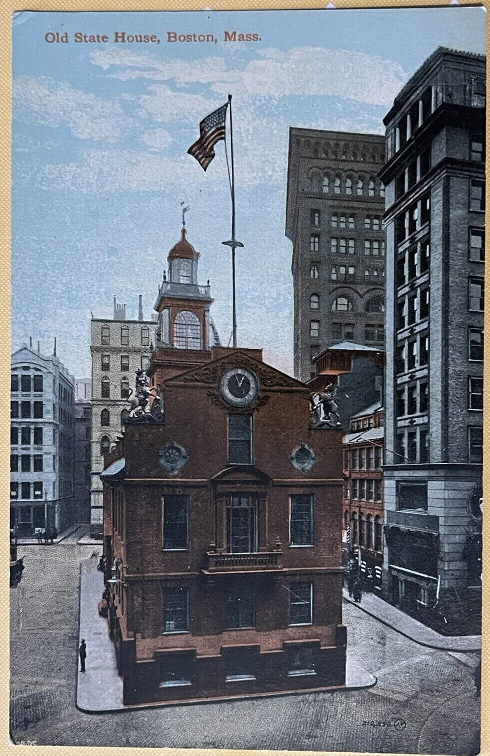 Boston Massachusetts Old State House Street Scene Vintage Postcard c1910