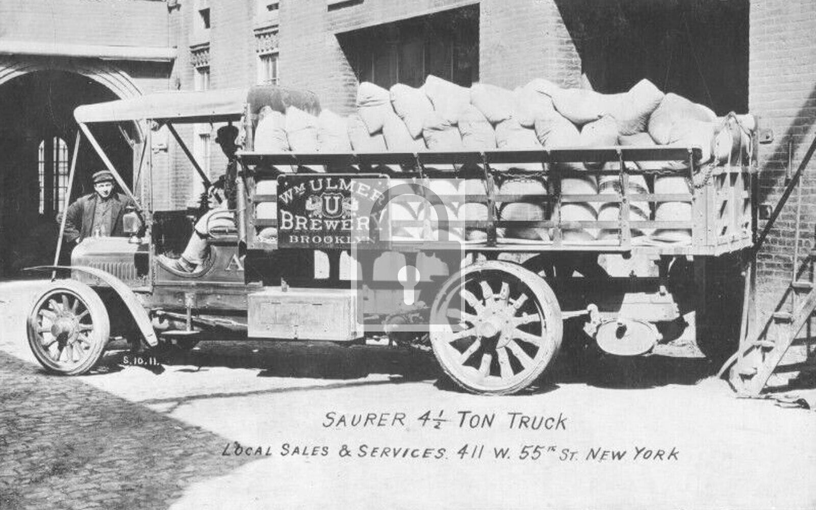 W Ulmer Brewery Saurer Delivery Truck Brooklyn New York NY Reprint Postcard