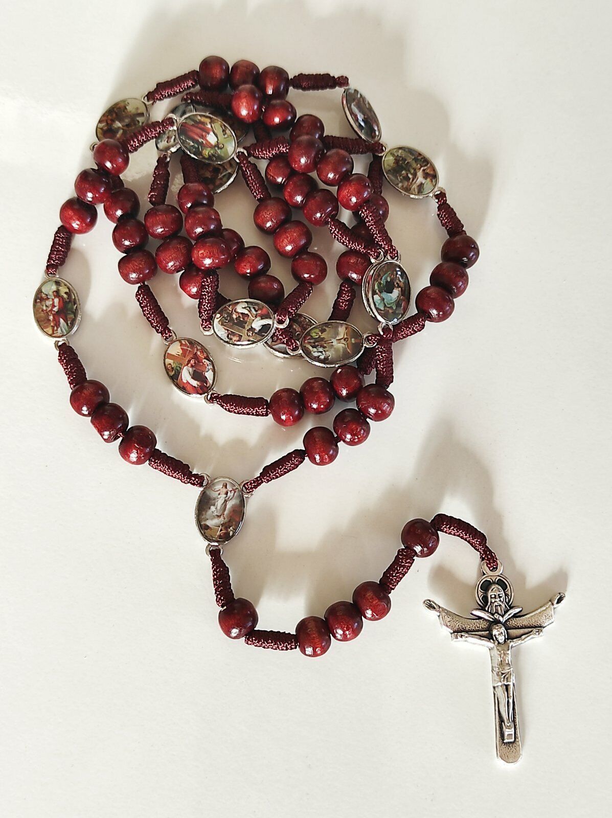The Stations of the Cross Rosary made of  Wood The Way of the Cross Hply Spirit