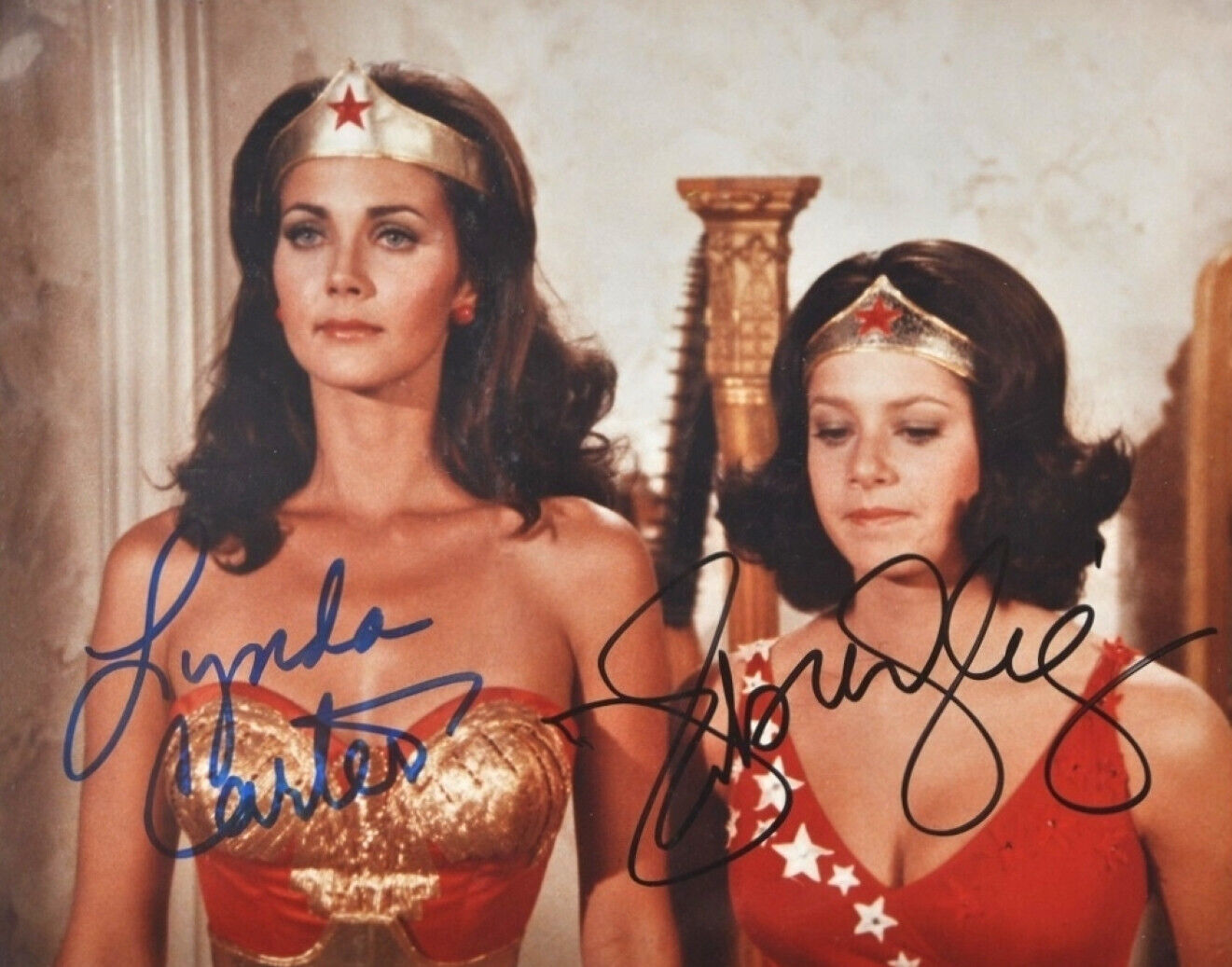 Wonder Woman LYNDA CARTER & DEBRA Winger signed 8.5x11 Signed Photo Reprint