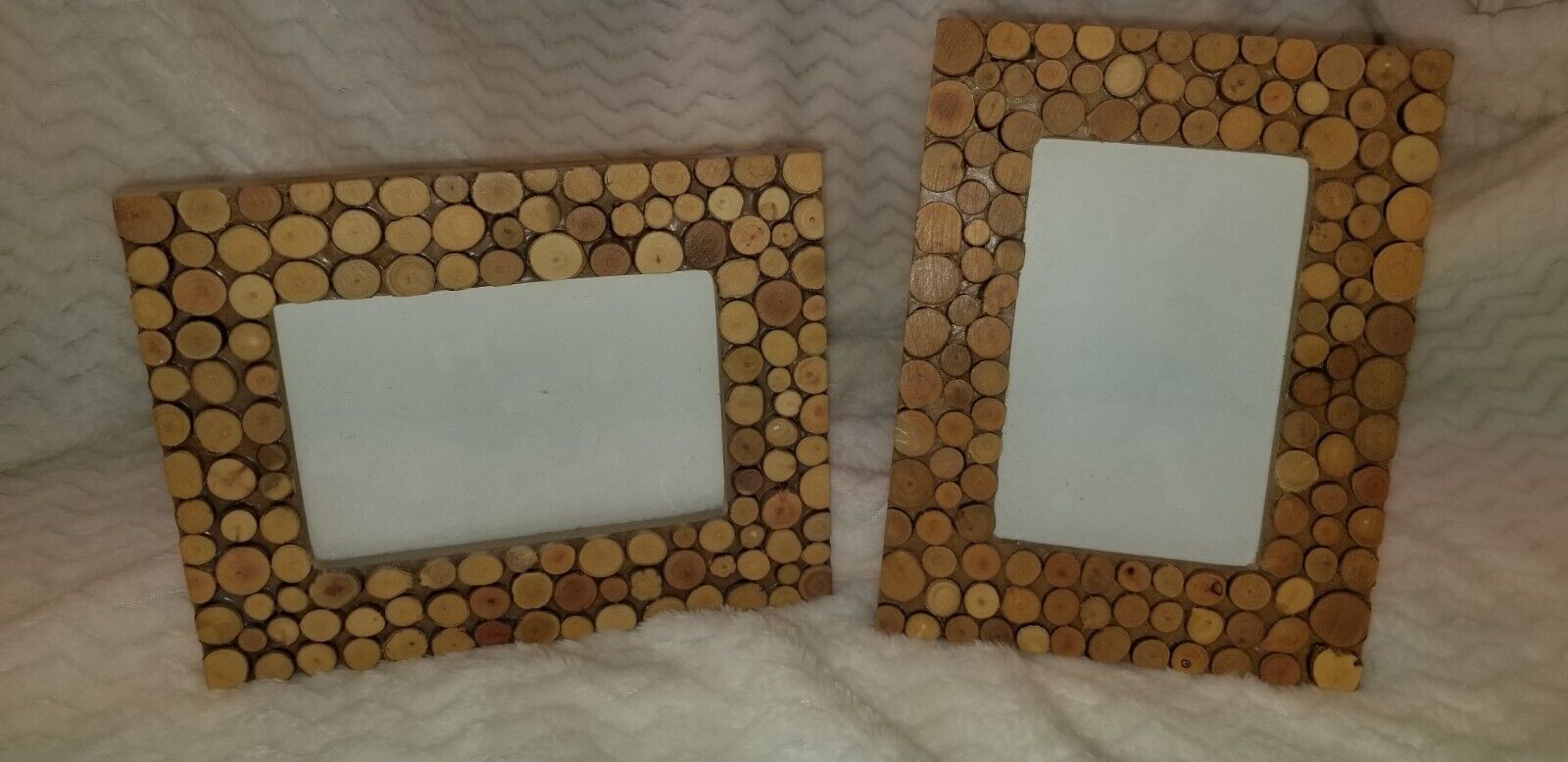Rustic Picture Frames, Set of 2, 4x6, natural wood branches mountain cabin style