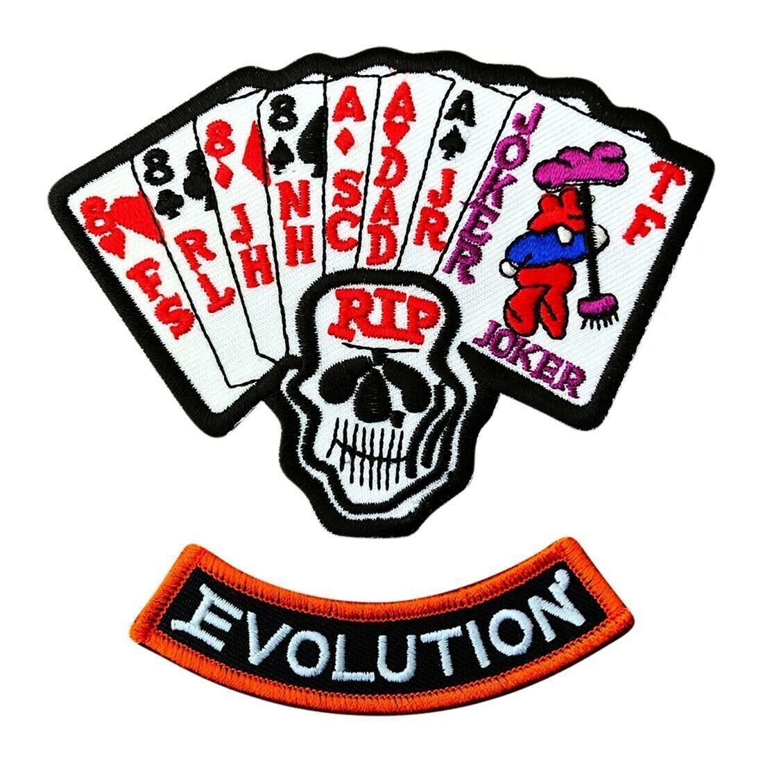 Marlboro Man Ace Joker Dead Man's Hand patch - 2PC SET -IRON ON SEW