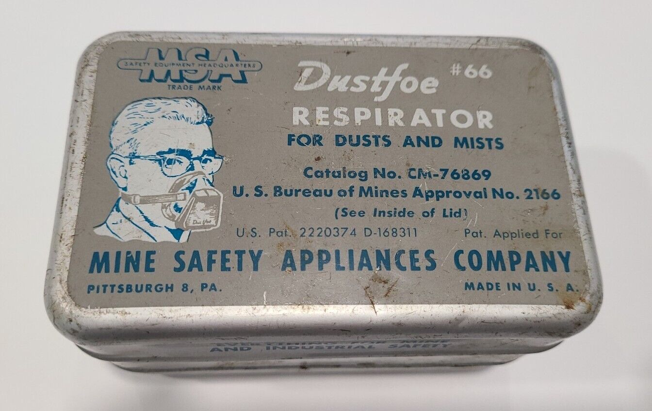 Vintage MSA Dustfoe Respirator #66 Mine Safety Appliances USA