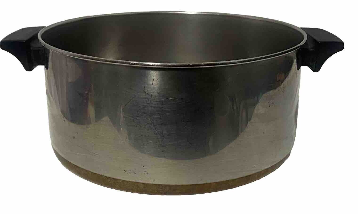 Vintage Revere Ware 1801 6 Qt. STOCK POT Stainless Steel Copper Bottom 80 Rome