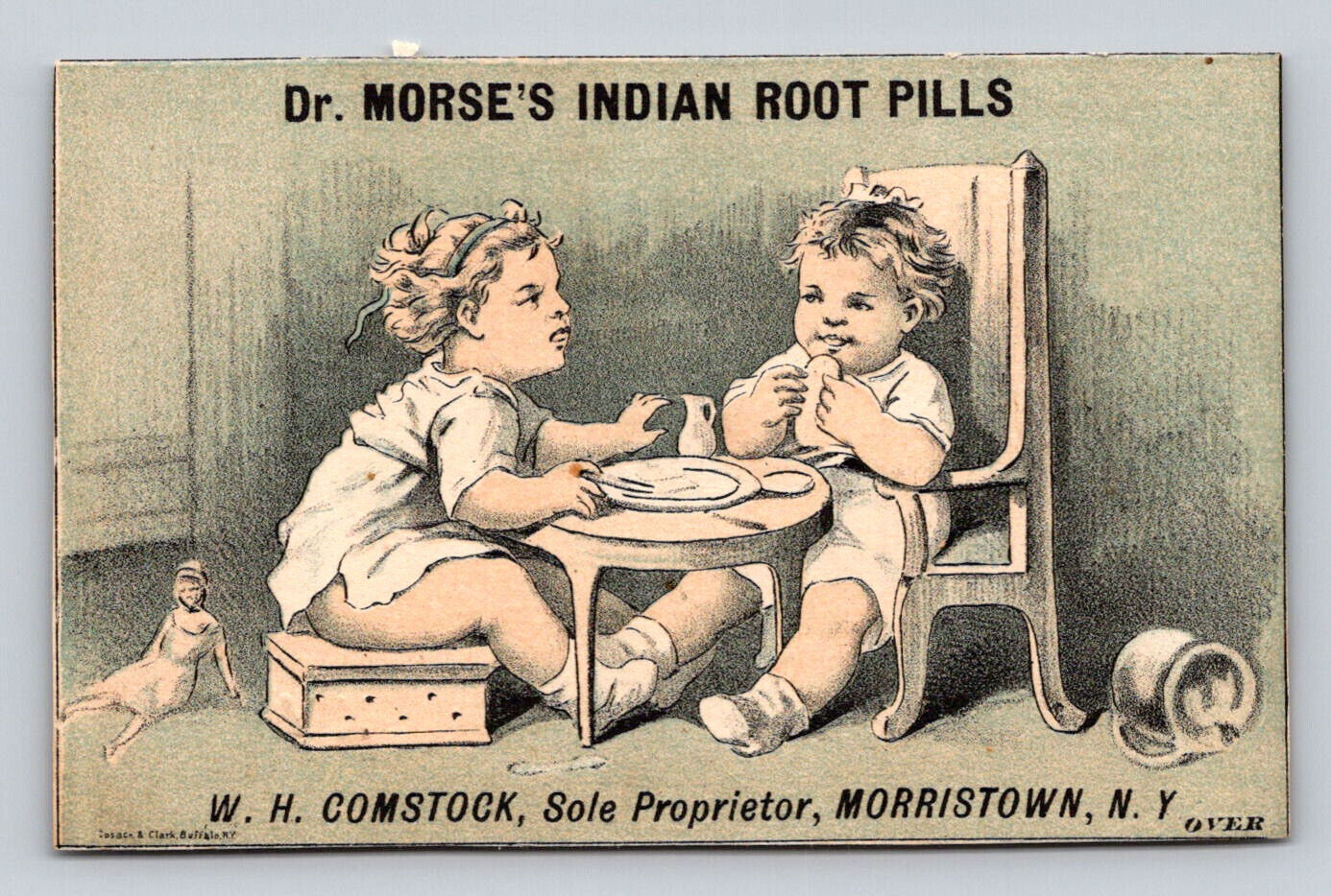 Dr Morses Indian Root Pills Doll Children W H Comstock Morristown New York P759
