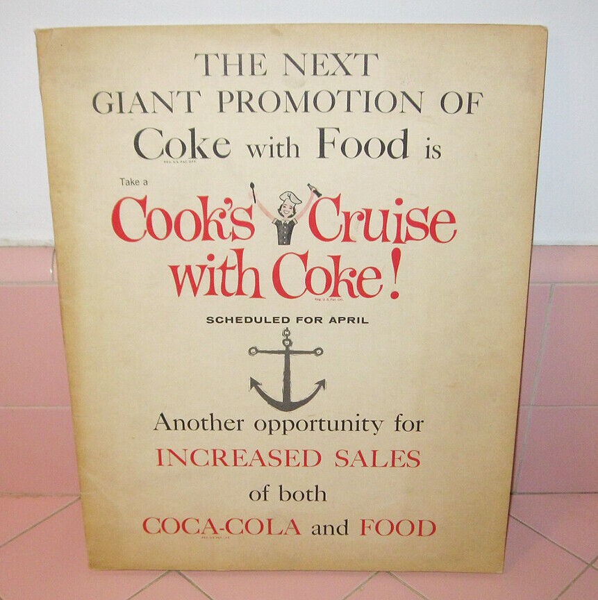 1959 Coca Cola Promotional Campaign Cook's Cruise Coke Salesman Dealers Displays