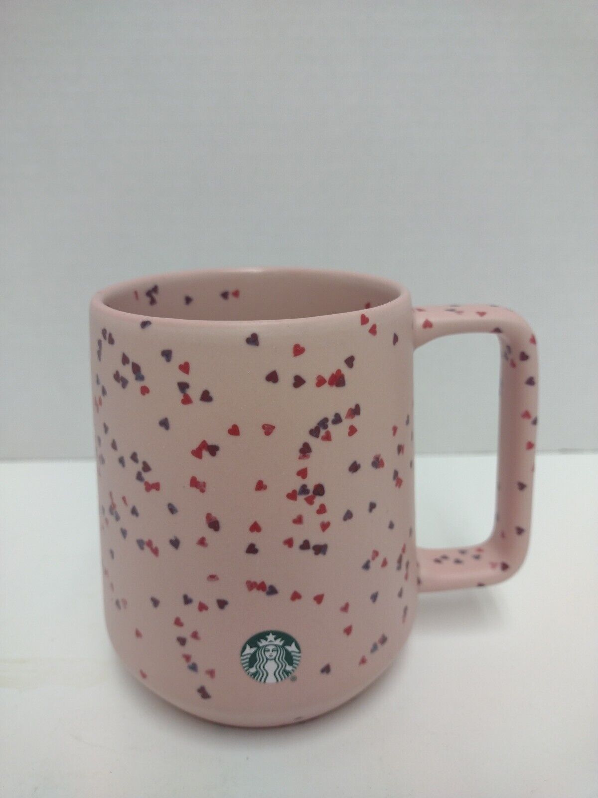 Starbucks 2019 Blush Pink Terrazzo Hearts Confetti Siren Ceramic Coffee Mug 14oz
