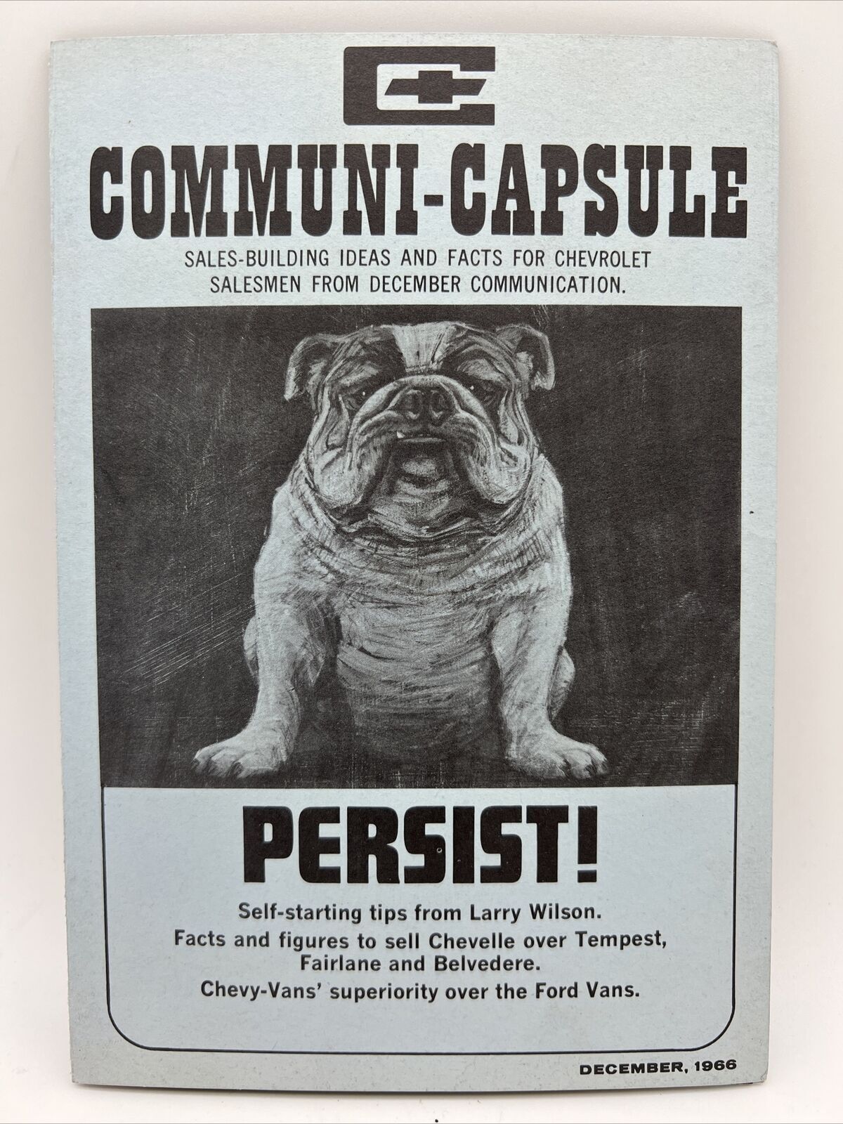 1966 CHEVROLET COMMUNI-CAPSULE Persist Dealer Sales Tips from Larry Wilson