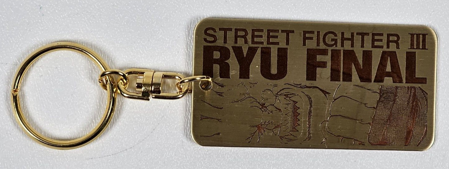 Capcom Street Fighter III Metal Key Chain RYU Final 1999 Shineisha New Vtg