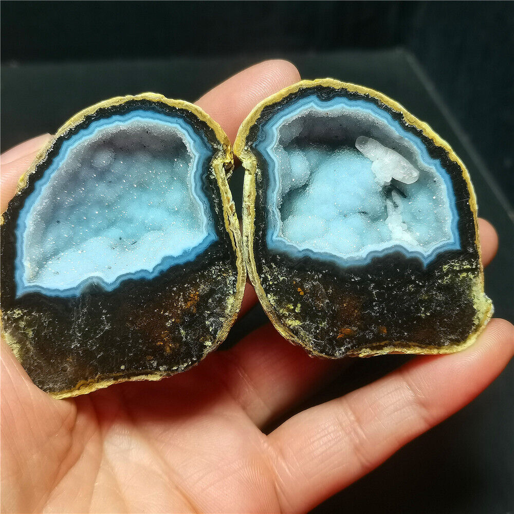 Rare 137G China Natural Inner Mongolia Gobi Eye Agate Geode Collection  WYY2305