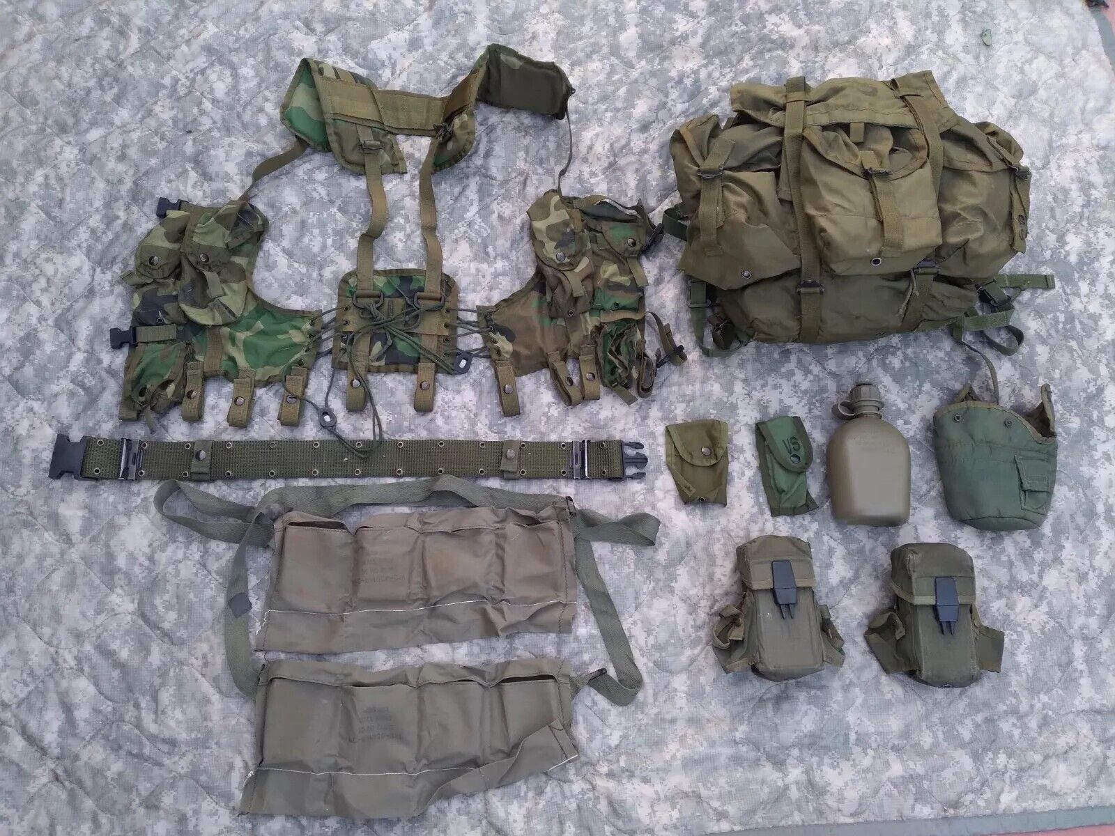 US Military USGI Alice Field Gear Web Belt LBV Ammo Pouches, ALICE Pack 