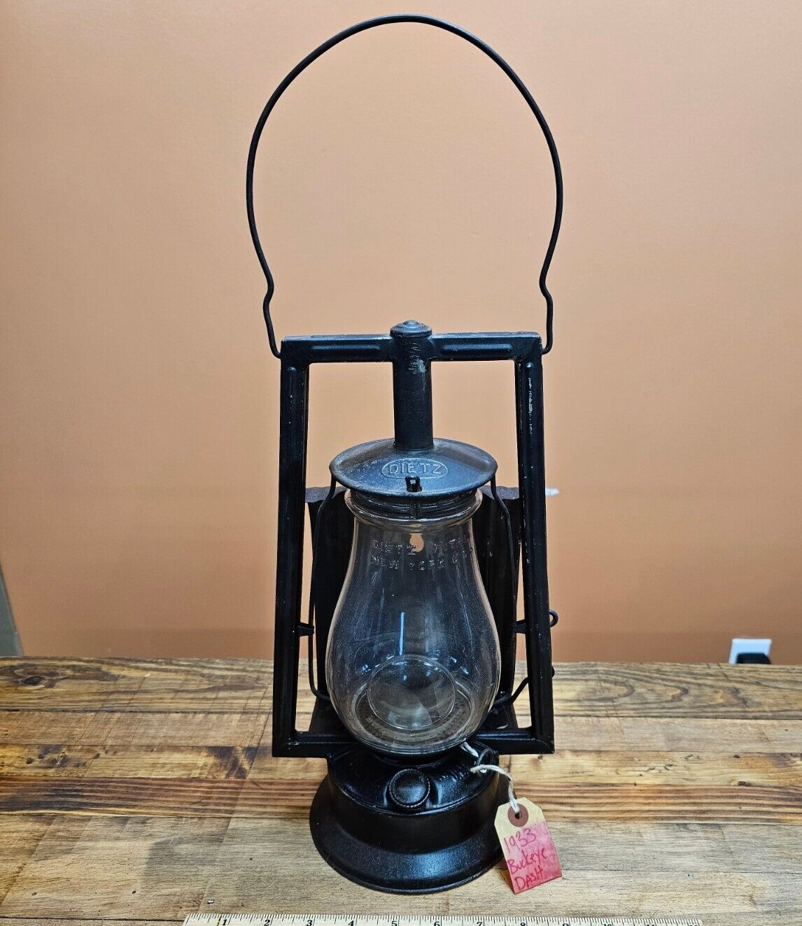 RARE Antique Dietz Dash Buckeye Buggy Oil Lantern w/ Original Globe & Magnifier