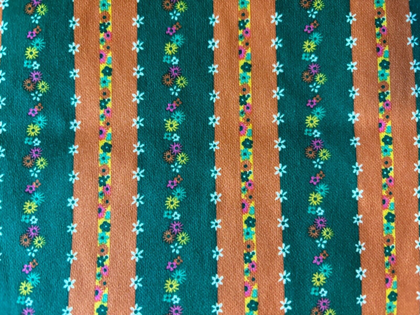 Vintage Polyester Fabric Flower Power Trippy Hippie Mod Retro 2 Yds