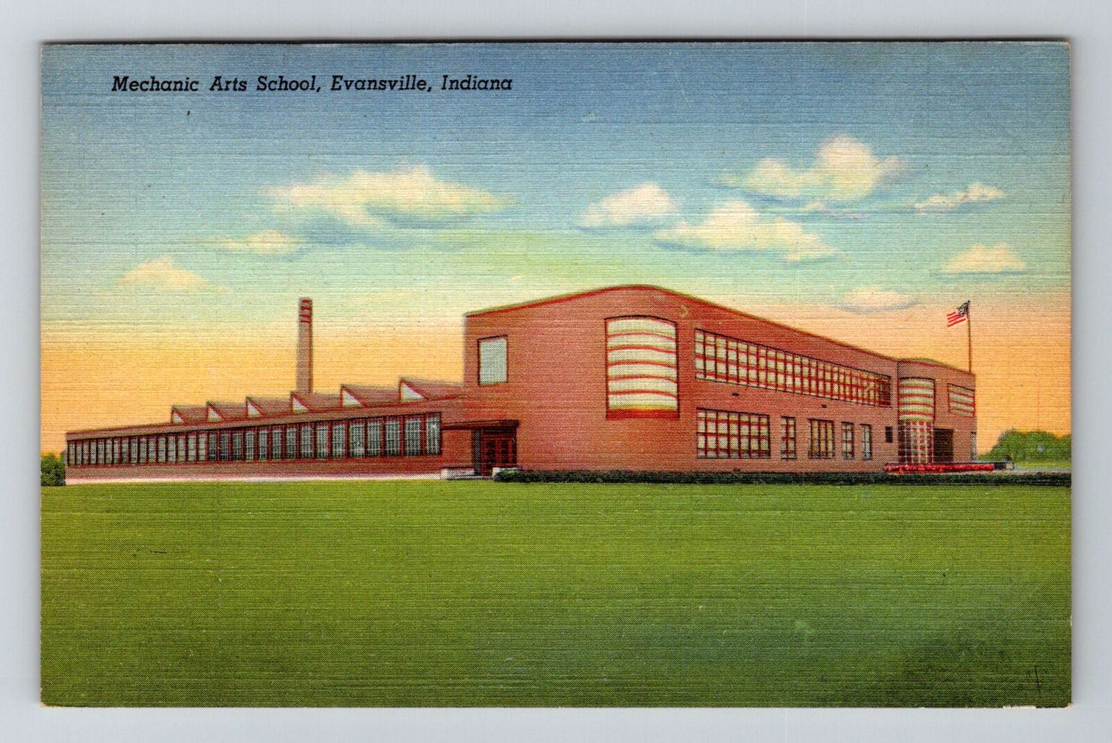 Evansville, IN-Indiana, Mechanic Arts School Antique, Vintage Souvenir Postcard