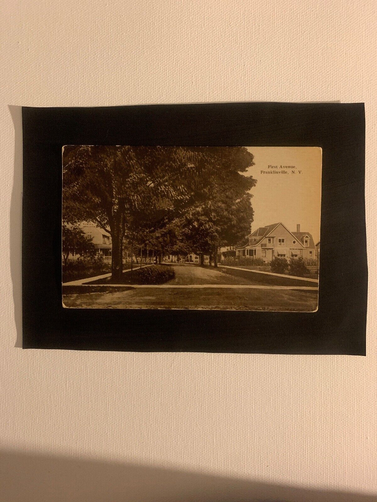 Antique Real Photo Postcard Black And White 1St Ave., Franklinville, Ny