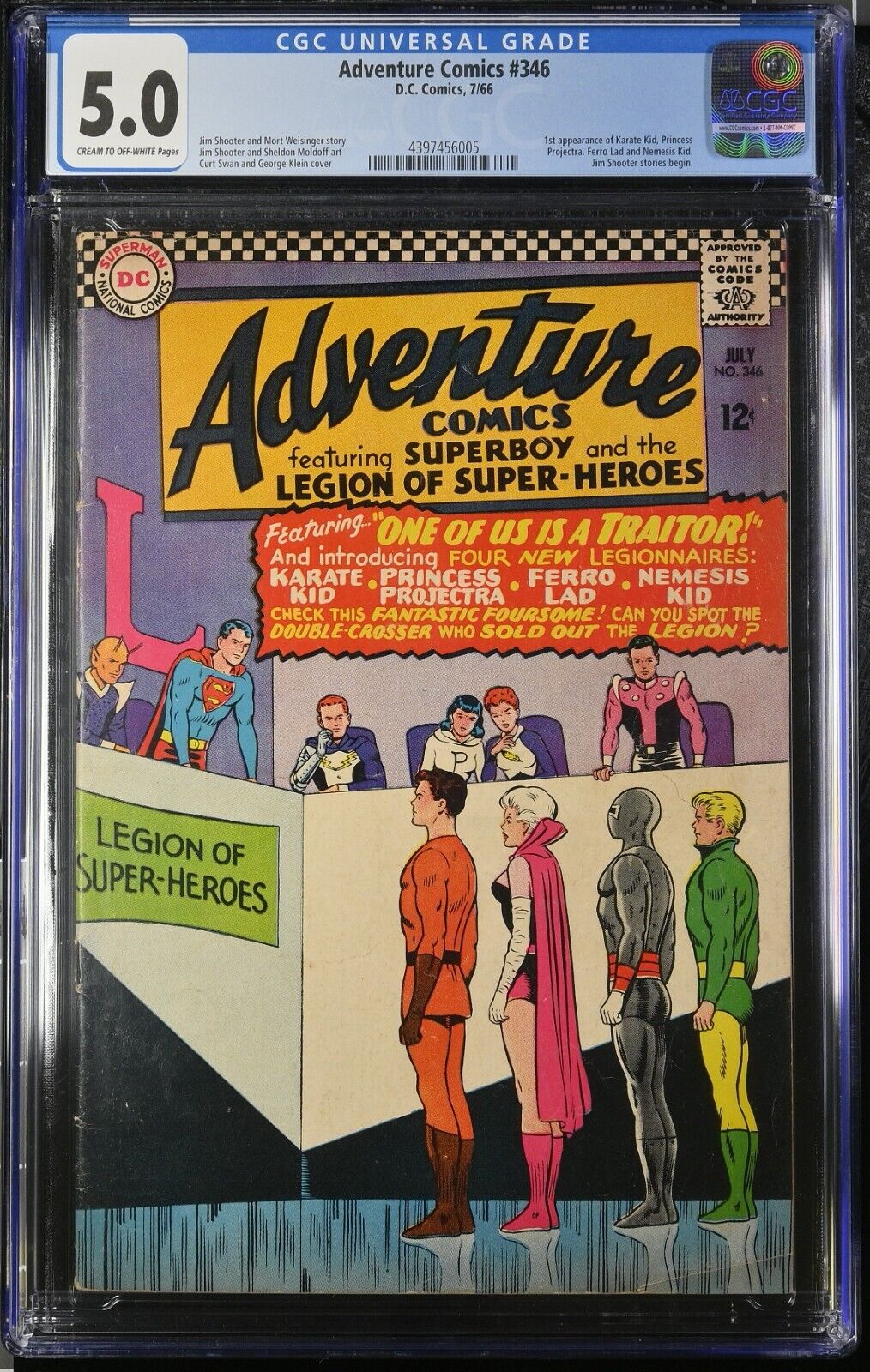ADVENTURE COMICS #346 (1966) CGC 5.0 FIRST APP LEGION OF SUPER HEROES DC COMICS