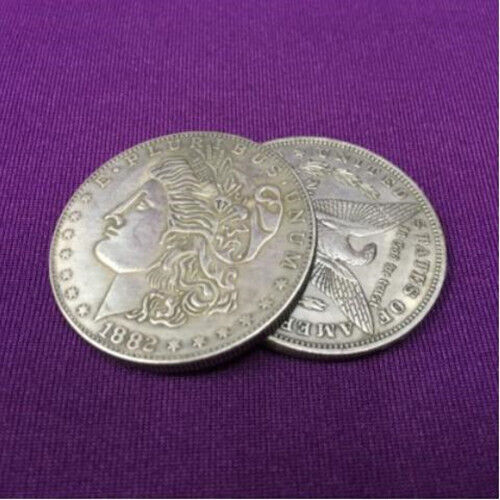 Super Flipper Coin Butterfly Copper Morgan Dollar Coins Magic Trick For Magician