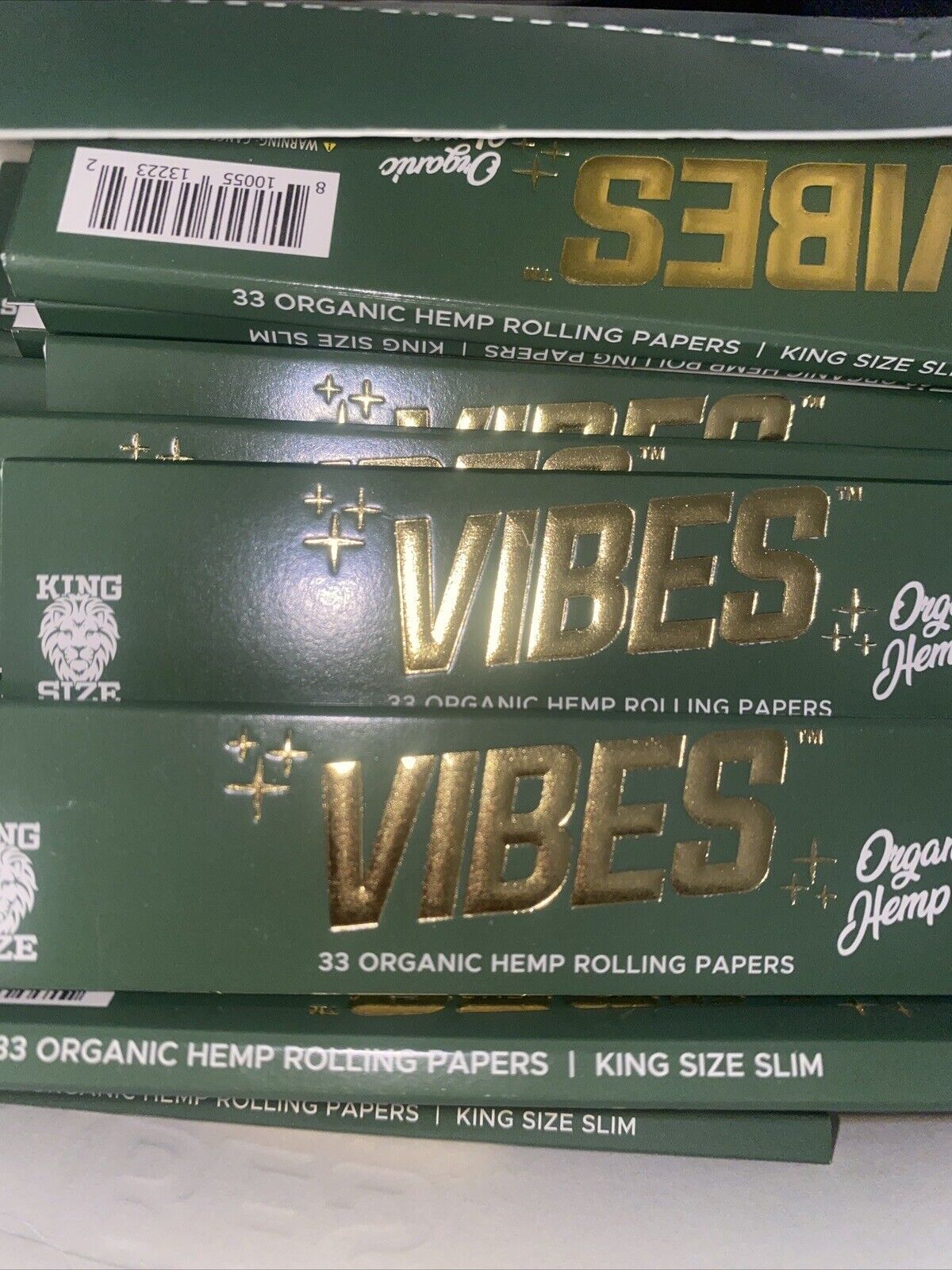 10x Packs Vibes Organic Hemp Rolling Papers 1 1/4 Or King Sizes