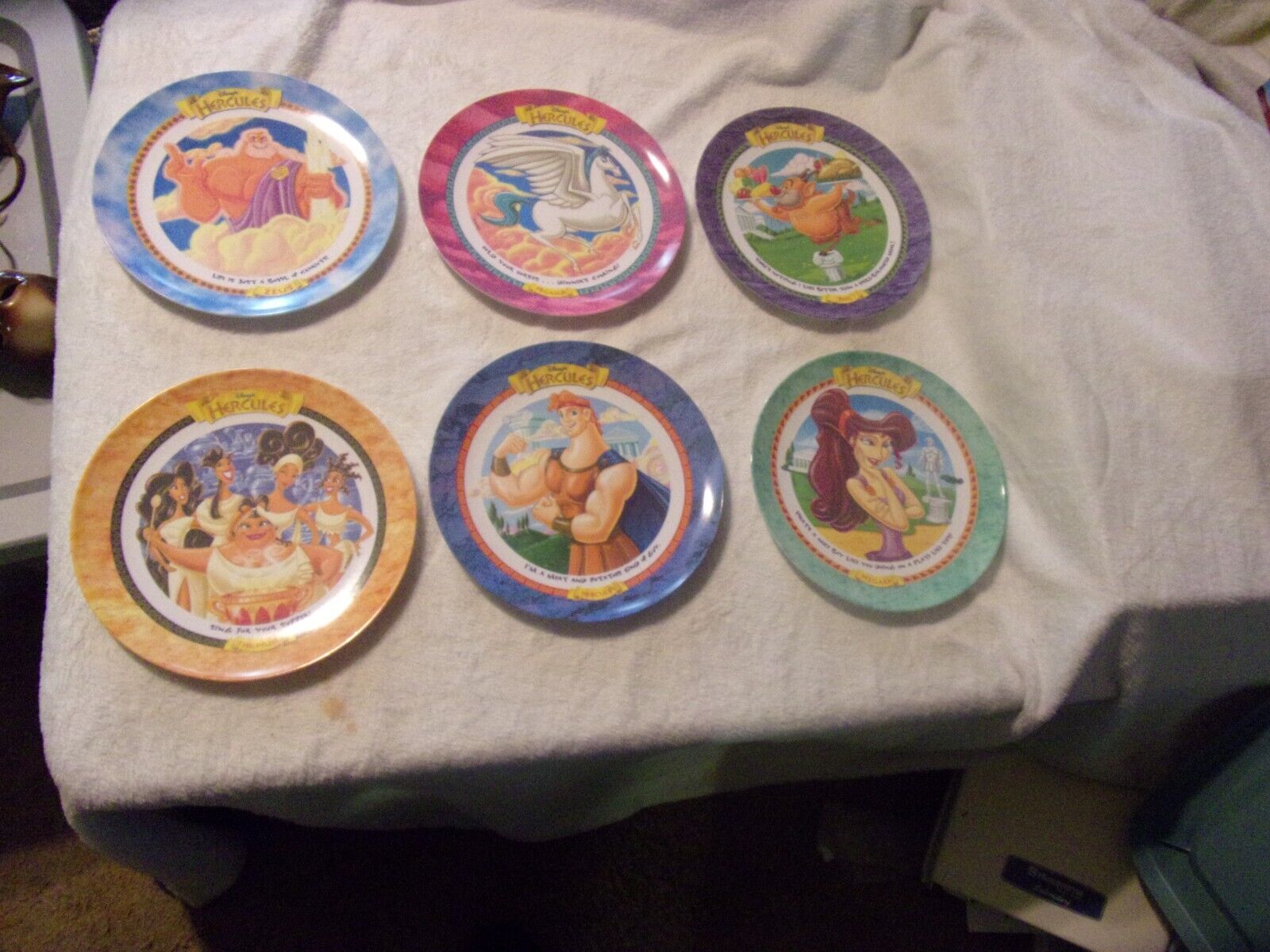 Complete Set of 6 McDonald\'s Disney Hercules Movie Collectors Plates 1997