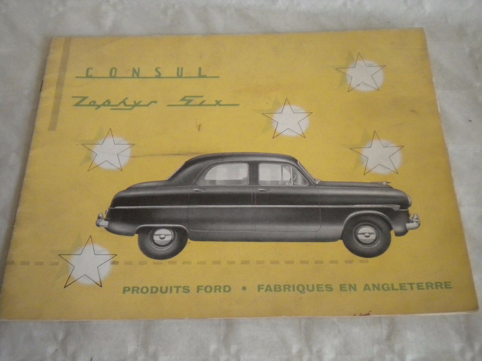 Vintage brochure Ford Consul and Zephyr 6 french version catalogue 1954