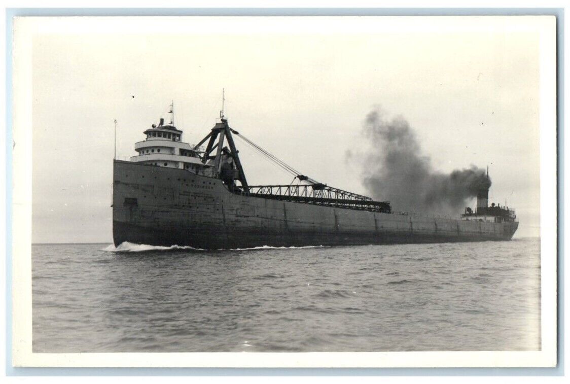 c1920's SS T.W. Robinson Steamer Steamship View RPPC Photo Unposted Postcard