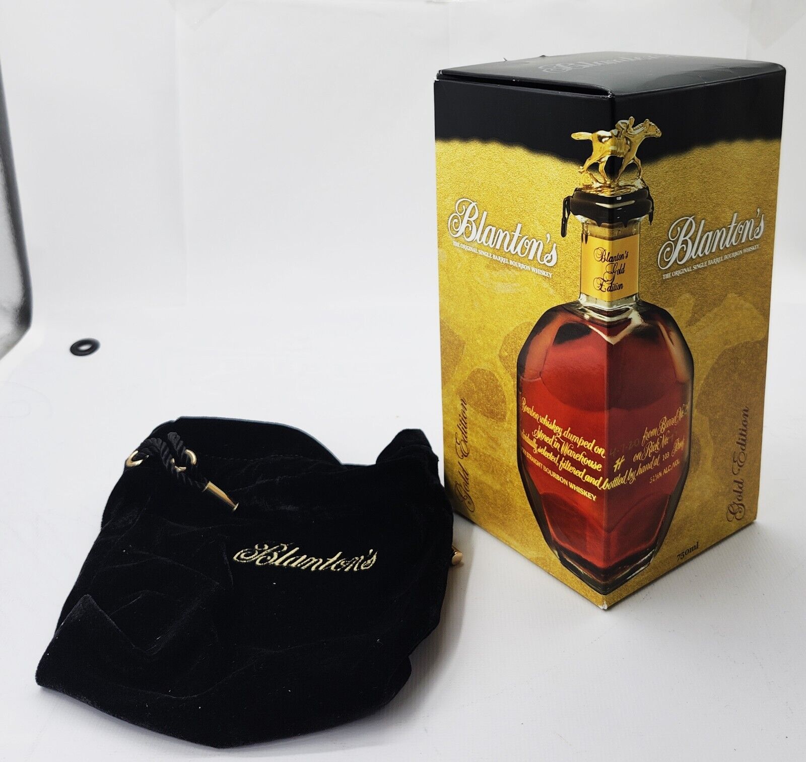 Blanton\'s Gold Edition Box & Bag Gift Display Set Bourbon Whiskey Collection