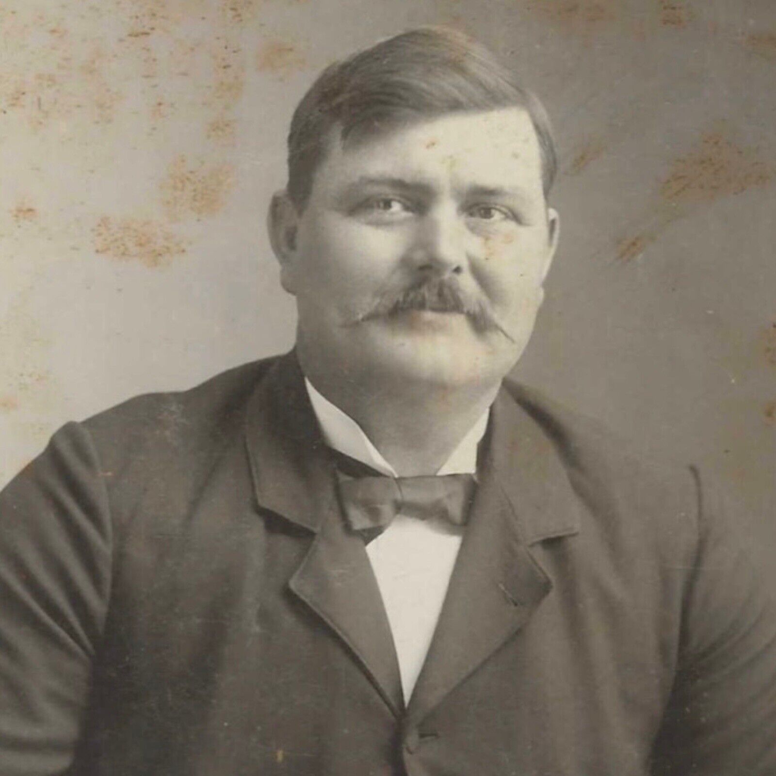 Antique Cabinet Card Photo Dapper Man Handlebar Mustache