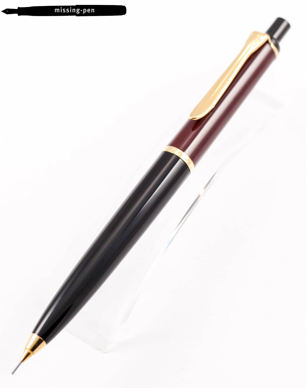 Old Style Pelikan D150 Push Mechanism Pencil (0.5 mm) in Black-Bordeaux Red