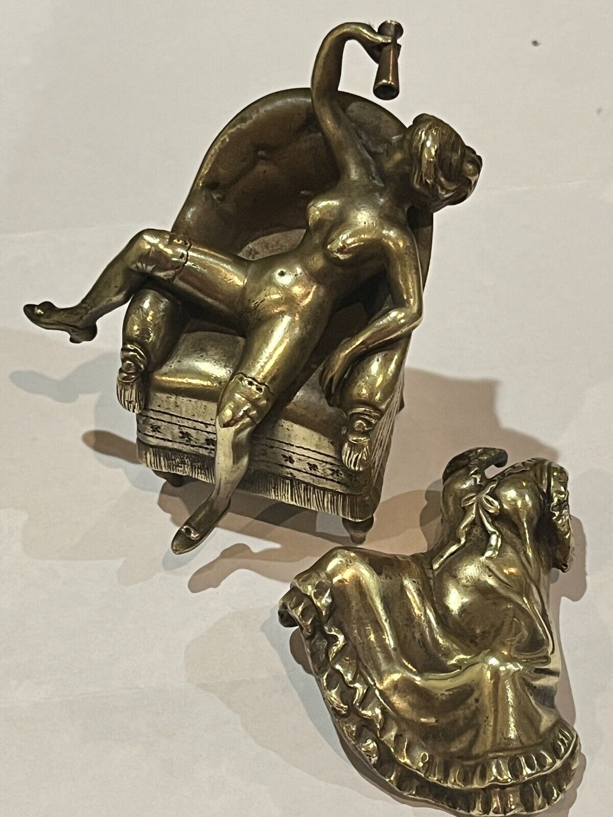 Rare 19th century small two piece erotic bronze Austrian.  