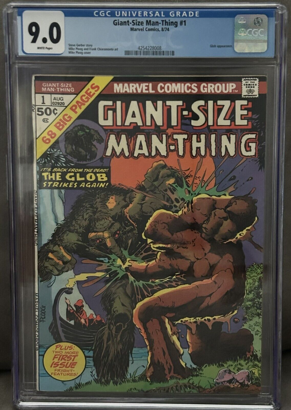 GIANT-SIZE MAN-THING #1 - CGC 9.0 - WP -  MIKE PLOOG COVER