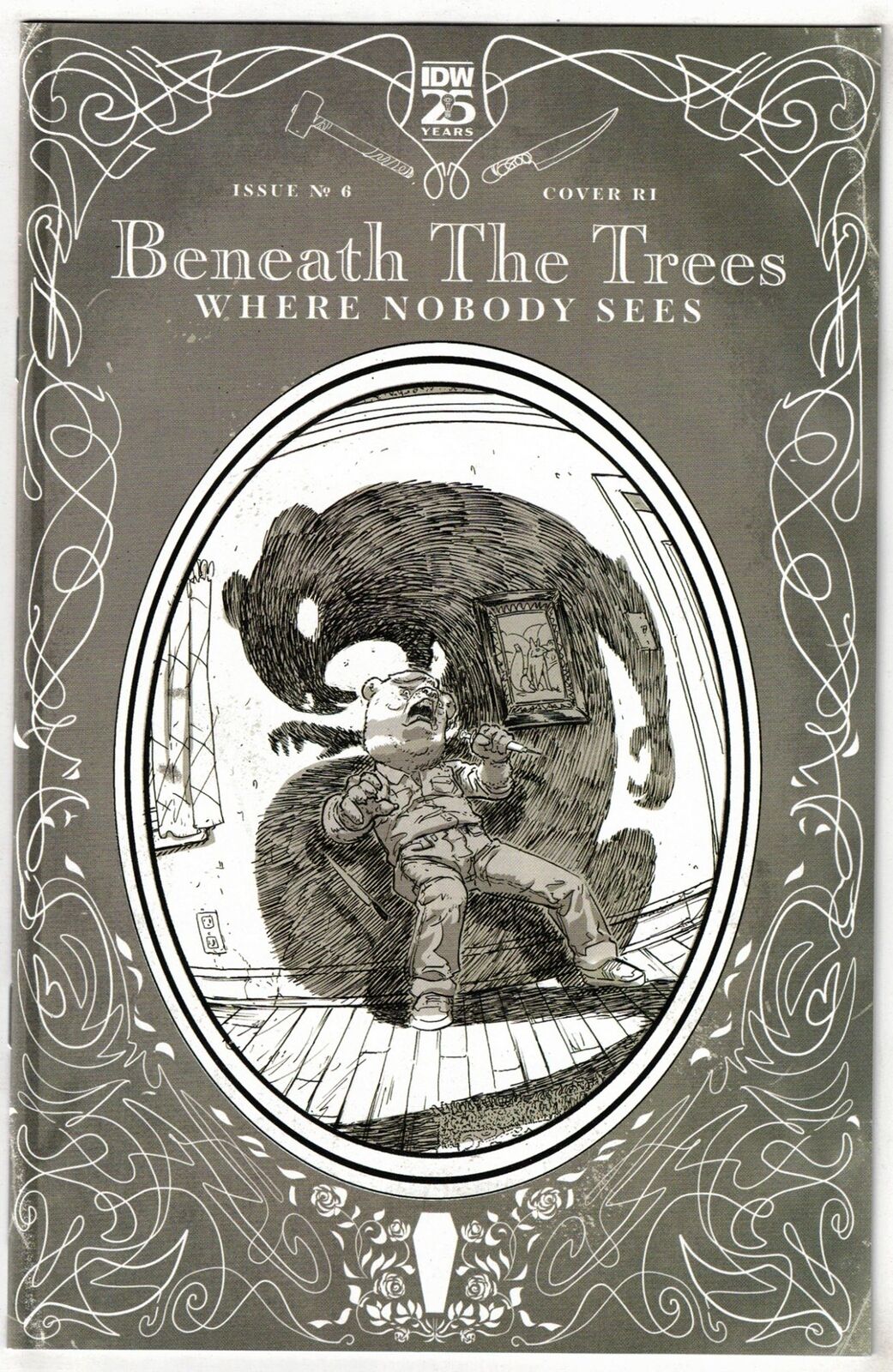 BENEATH THE TREES WHERE NOBODY SEES #6- 1:25 RILEY ROSSMO BW VARIANT- IDW