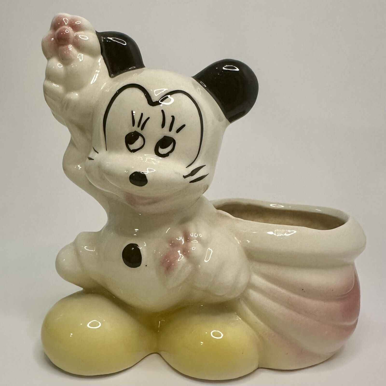 Vintage 1940\'s Mickey Mouse 6.5in Walt Disney Ceramic Planter