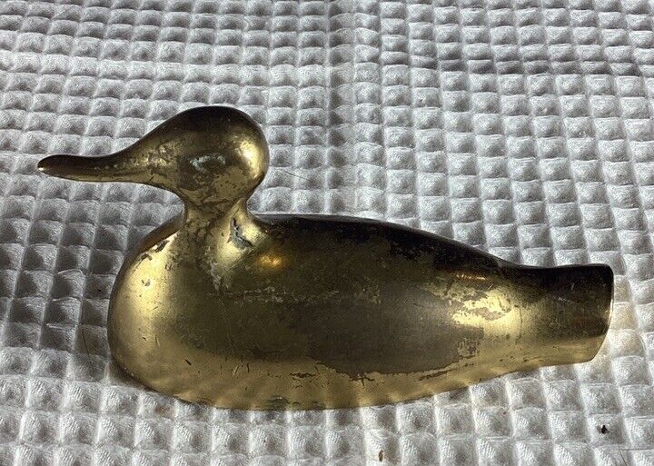  Vintage Miniature Brass Duck Decoy Figurine with untouched Patina